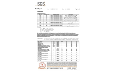 环保测试报告 ROHS+卤素 CANEC25009106001