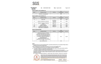 环保测试报告 SVHC CANEC25009119801